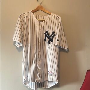 Bernie Williams signed New York Yankees Russel Athletic Jersey sz 48